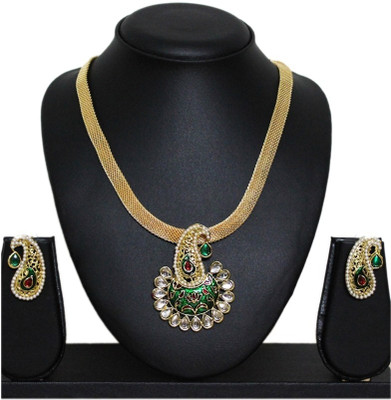 80% OFF on Preksha Gold Designer Alloy Jewel Set Gold