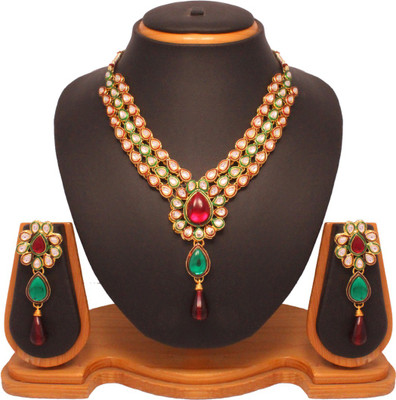 70% OFF on Vendee Fashion Delightful Alloy Jewel Set Maroon, Green