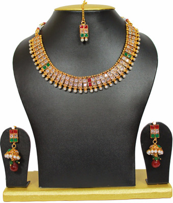 16% OFF on moKanc Double Chain Alloy Jewel Set Multicolor