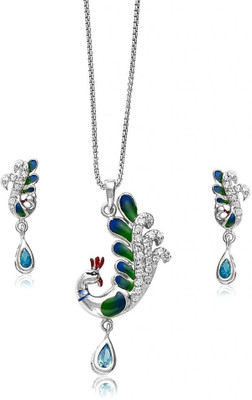 30% OFF on Taraash Peacock Sterling Silver Jewel Set Multicolor