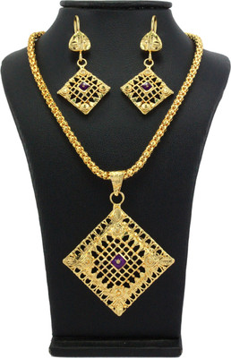 69% OFF on Vendee Fashion Brass Jewel Set Purple, Gold