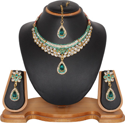 69% OFF on Vendee Fashion Kundani Alloy Jewel Set Green