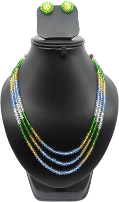 58% OFF on Bling N Beads Three Line Necklace Crystal Jewel Set Multicolor 58% OFF on Bling N Beads Three Line Necklace Crystal Jewel Set Multicolor