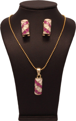 49% OFF on Vendee Fashion Marvelous Glorius Brass Jewel Set Pink