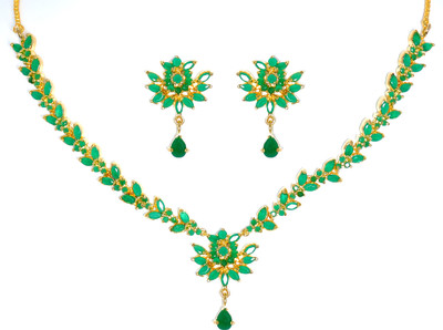 81% OFF on Hyderabadi Abhushan Alloy Jewel Set Green