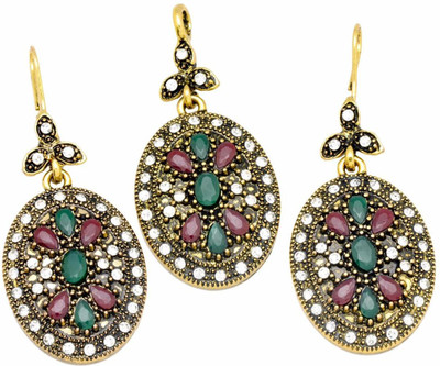60% OFF on Yugshajewels Elegant YJS-116 Brass Jewel Set Red, Green 60% OFF on Yugshajewels Elegant YJS-116 Brass Jewel Set Red, Green