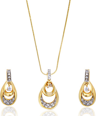 18% OFF on Siyora Brass Jewel Set White