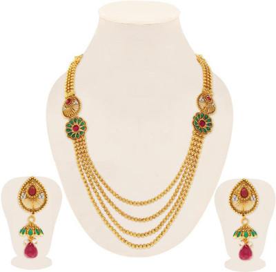 Sukkhi Trendy Four String Copper Jewel Set Gold Sukkhi Trendy Four String Copper Jewel Set Gold