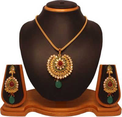 69% OFF on Vendee Fashion Exclusive Fashion Copper Jewel Set Green, Maroon