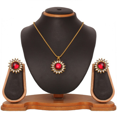 60% OFF on Vendee Fashion Moon Heart Zinc Jewel Set Maroon