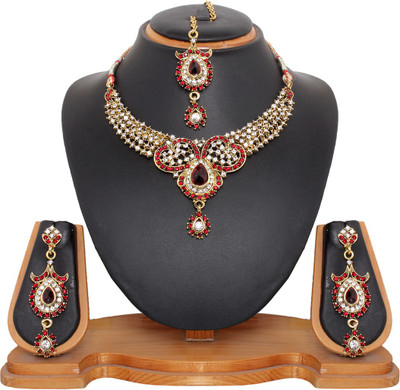 69% OFF on Vendee Fashion Tiny Heart Alloy Jewel Set Maroon