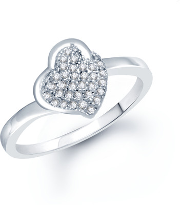 65% OFF on VK Jewels Dil Shaped Rhodium plated Alloy Cubic Zirconia Rhodium Plated K Ring