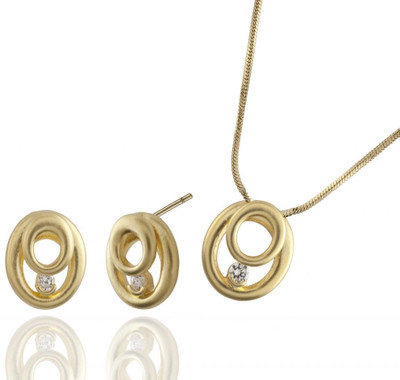 Siyora Designer Brass Jewel Set White