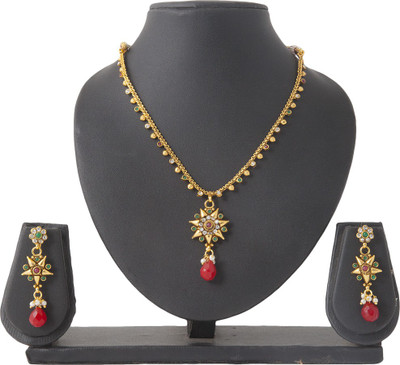 62% OFF on Aaina Necklace Fashion Copper Jewel Set Multicolor