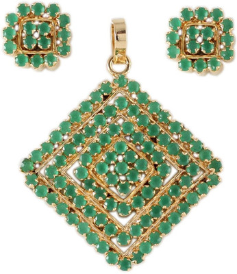 9% OFF on 925 Silver Alloy Jewel Set Green