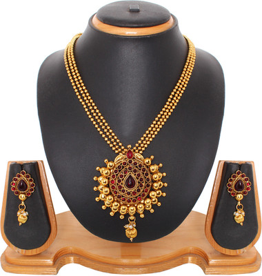 69% OFF on Vendee Fashion Zinc Jewel Set Maroon
