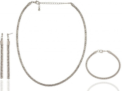 60% OFF on Siyora Brass Jewel Set Silver