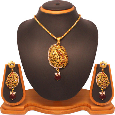 69% OFF on Vendee Fashion Unique Copper Jewel Set Maroon, Green
