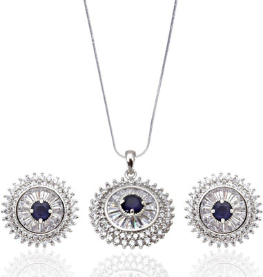 Siyora Designer Brass Jewel Set Blue Siyora Designer Brass Jewel Set Blue