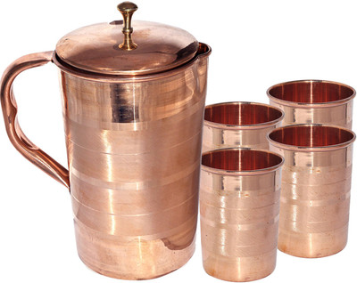 44% OFF on DakshCraft Pure Copper with 4 Tumbler Set for Ayurvedic Healing Jug Glass Set 44% OFF on DakshCraft Pure Copper with 4 Tumbler Set for Ayurvedic Healing Jug Glass Set