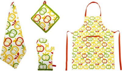 Cotonex Printed Cotton Kitchen Linen Set Multicolor, Pack Of 9