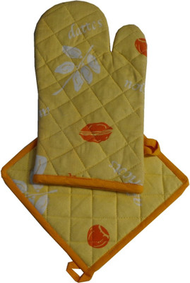 72% OFF on Adt Saral Yellow Cotton Kitchen Linen Set