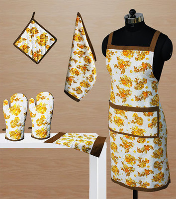 18% OFF on Dekor World Yellow Cotton Kitchen Linen Set