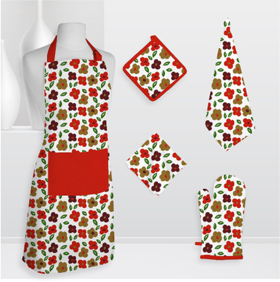 Smart Home Textile Smt Kls Cotton Kitchen Linen Set Multicolor, Pack Of 5
