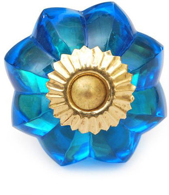 Neerja Glass Cabinet/Draw Knob Blue Pack of 6