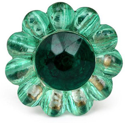 Neerja Glass Cabinet/Draw Knob Green Pack of 6