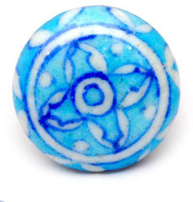Neerja Ceramic Cabinet/Draw Knob Blue Pack of 6