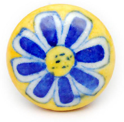 Neerja Ceramic Cabinet/Draw Knob Yellow Pack of 6