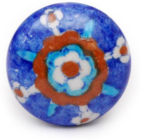 Neerja Ceramic Cabinet/Draw Knob Blue Pack of 6
