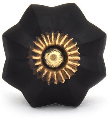 Neerja Glass Cabinet/Draw Knob Black Pack of 6