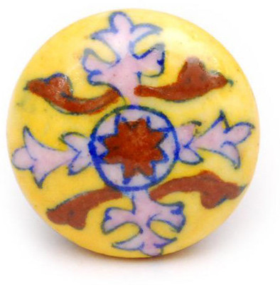 Neerja Ceramic Cabinet/Draw Knob Yellow Pack of 6