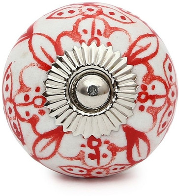33% OFF on Perfectcreat Ceramic Door Knob White, Red Pack of 4