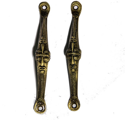 Unravel India Brass Door Knob Gold Pack of 2