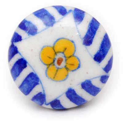 Neerja Ceramic Cabinet/Draw Knob Blue Pack of 6