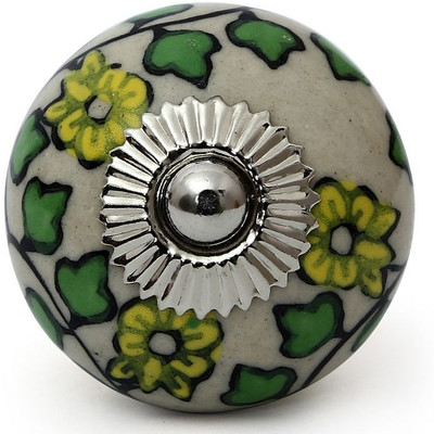 33% OFF on Perfectcreat Ceramic Door Knob White, Green, Yellow Pack of 4