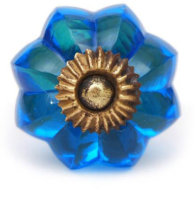 Neerja Glass Cabinet/Draw Knob Blue Pack of 6