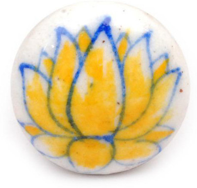 Neerja Ceramic Cabinet/Draw Knob Yellow Pack of 6