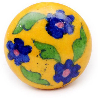 Neerja Ceramic Cabinet/Draw Knob Yellow Pack of 6