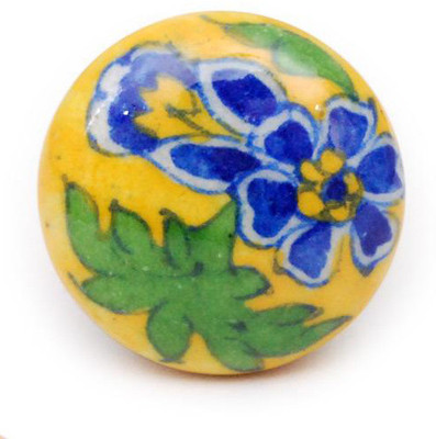 Neerja Ceramic Cabinet/Draw Knob Yellow Pack of 6