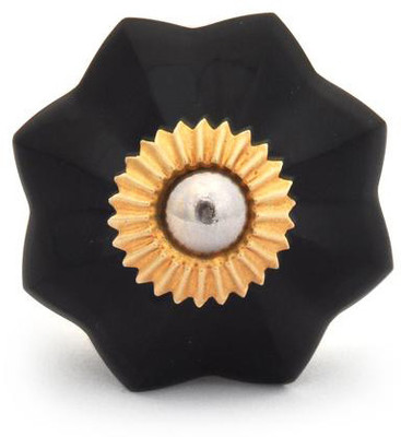 Neerja Glass Cabinet/Draw Knob Black Pack of 6