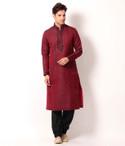 27% OFF on MMW Self Design Men's Straight Kurta