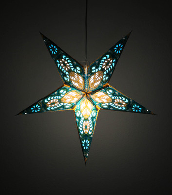 Ecopro Blue, Yellow Paper Lantern 31.5 cm X 31.5 cm, Pack of 1 Ecopro Blue, Yellow Paper Lantern 31.5 cm X 31.5 cm, Pack of 1