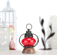 Sajja Craft Red Iron, Wooden Lantern