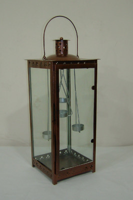 Goyal India Brown Iron, Glass Lantern