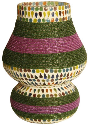 53% OFF on EarthenMetal Multicolor Glass Lantern