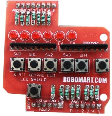 33% OFF on Robomart 6 Bit Keypad Cum LED Arduino Shield 33% OFF on Robomart 6 Bit Keypad Cum LED Arduino Shield